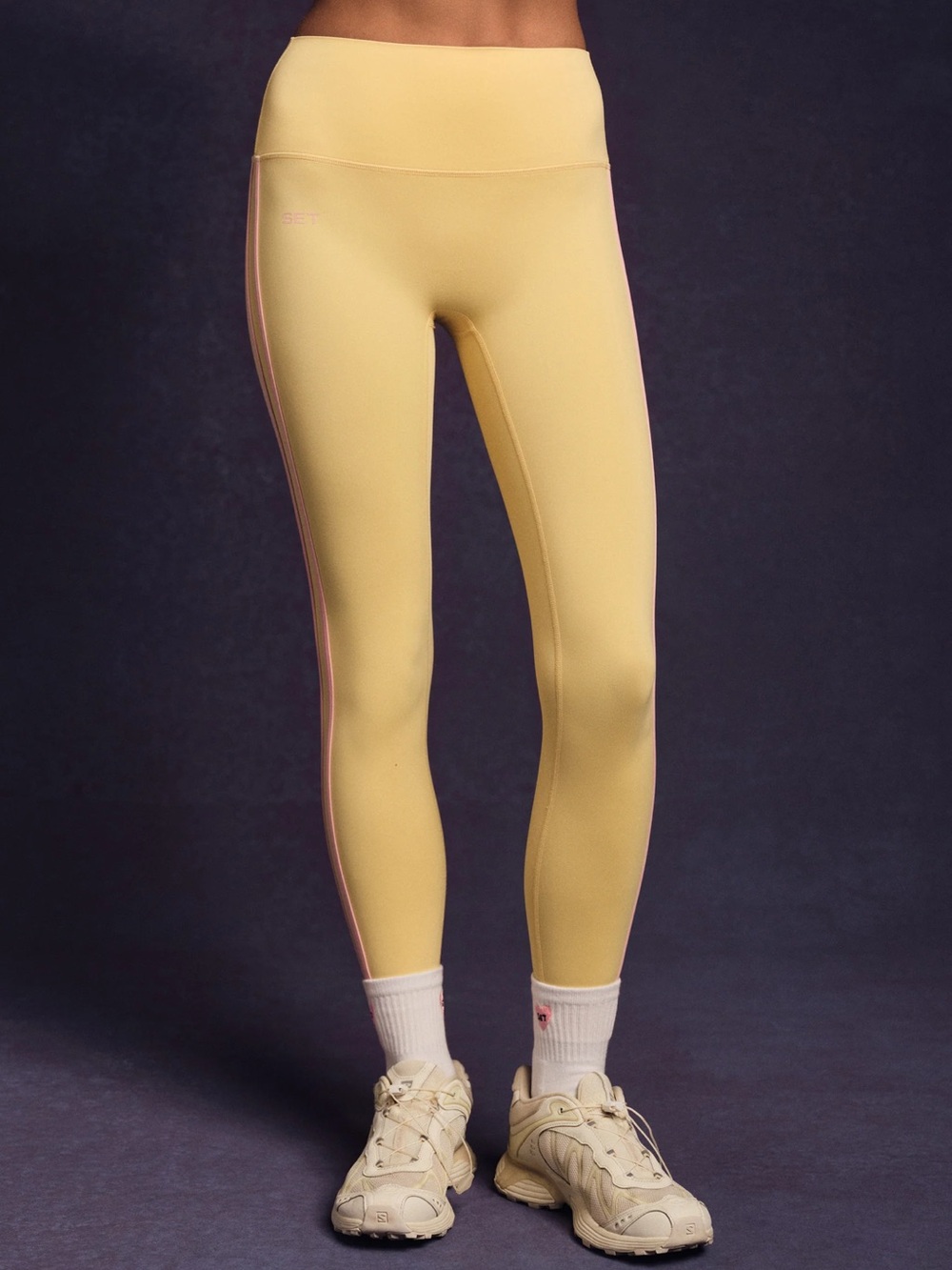 SET Active Breathe Duo Stripe Leggings in Taffy